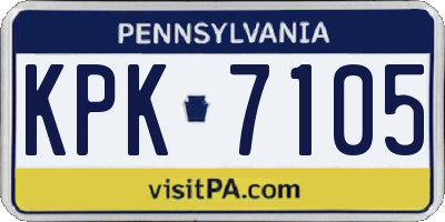 PA license plate KPK7105