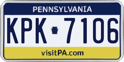 PA license plate KPK7106