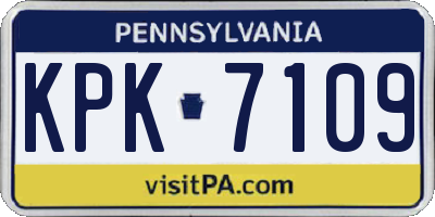 PA license plate KPK7109