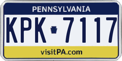 PA license plate KPK7117