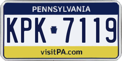 PA license plate KPK7119