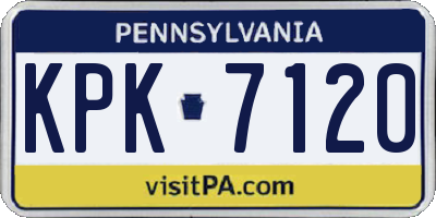 PA license plate KPK7120