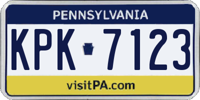 PA license plate KPK7123