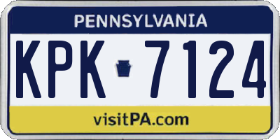 PA license plate KPK7124
