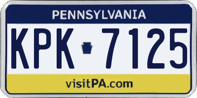 PA license plate KPK7125