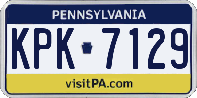 PA license plate KPK7129