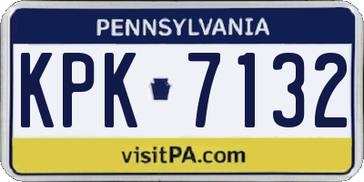 PA license plate KPK7132