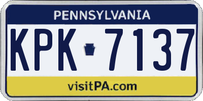 PA license plate KPK7137