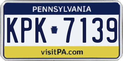 PA license plate KPK7139