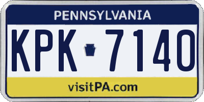 PA license plate KPK7140