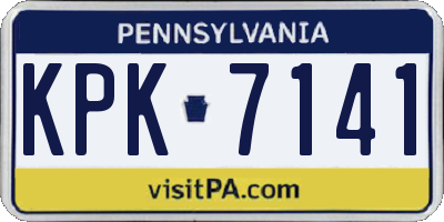 PA license plate KPK7141