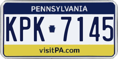 PA license plate KPK7145