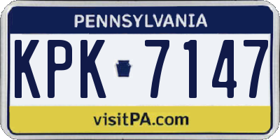 PA license plate KPK7147