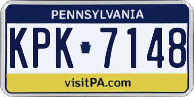PA license plate KPK7148