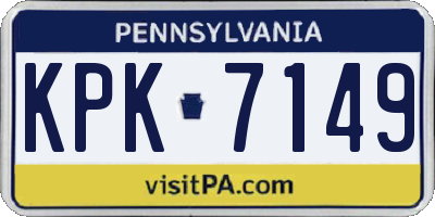 PA license plate KPK7149