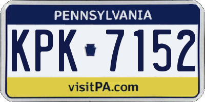 PA license plate KPK7152