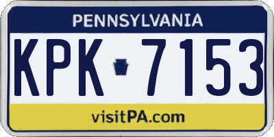 PA license plate KPK7153