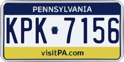 PA license plate KPK7156