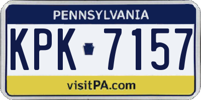 PA license plate KPK7157