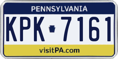 PA license plate KPK7161