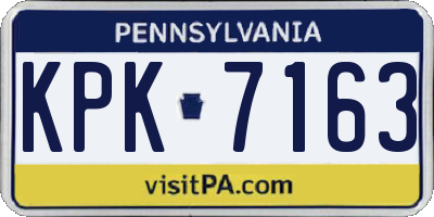 PA license plate KPK7163