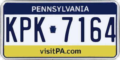 PA license plate KPK7164