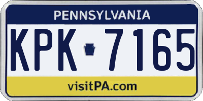 PA license plate KPK7165