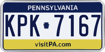 PA license plate KPK7167