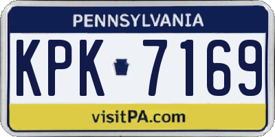 PA license plate KPK7169