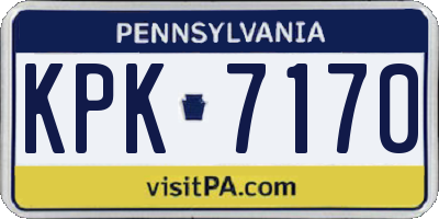 PA license plate KPK7170