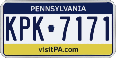 PA license plate KPK7171