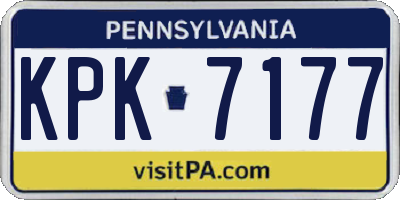 PA license plate KPK7177