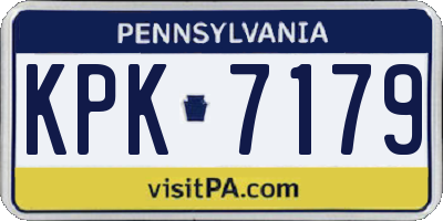 PA license plate KPK7179