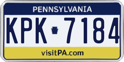 PA license plate KPK7184
