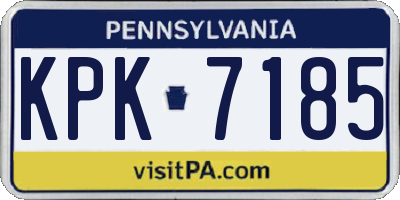PA license plate KPK7185