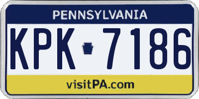PA license plate KPK7186