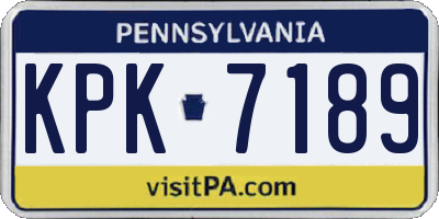 PA license plate KPK7189