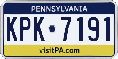 PA license plate KPK7191