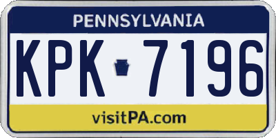 PA license plate KPK7196