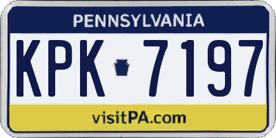 PA license plate KPK7197