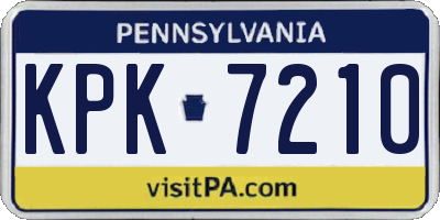 PA license plate KPK7210