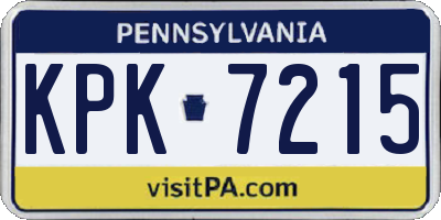 PA license plate KPK7215