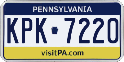 PA license plate KPK7220