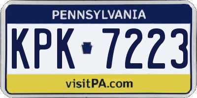 PA license plate KPK7223