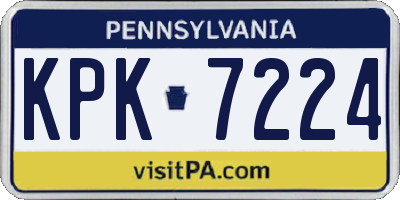 PA license plate KPK7224