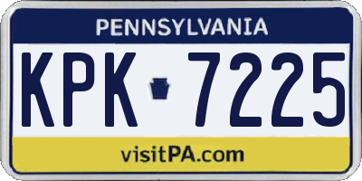 PA license plate KPK7225
