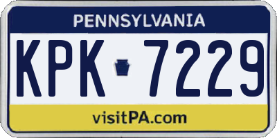 PA license plate KPK7229