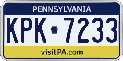 PA license plate KPK7233