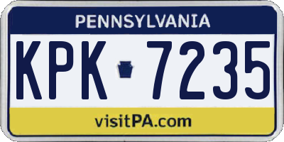 PA license plate KPK7235