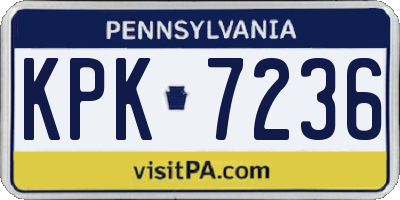 PA license plate KPK7236